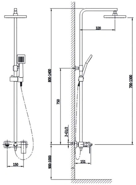 Душевая система Timo Briana SX-7130/03 черный